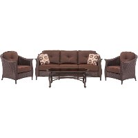 GRAMERCY4PC-BRN Brown 4 Piece Wicker Outdoor Patio Set - Gramercy -5