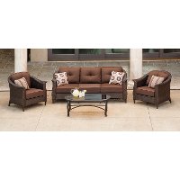 GRAMERCY4PC-BRN Brown 4 Piece Wicker Outdoor Patio Set - Gramercy -6