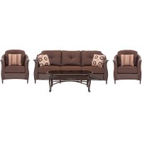 GRAMERCY4PC-BRN Brown 4 Piece Wicker Outdoor Patio Set - Gramercy -8