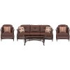 GRAMERCY4PC-BRN Outdoor 4 Piece Wicker Patio Seating - Gramercy -8