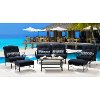 OCEANA6PC-TL-NVY Outdoor Navy 6 Piece Patio Set W/Coffee Table - Oceana -6