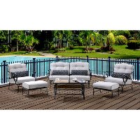 OCEANA6PC-TL-SLV Outdoor Silver 6 Piece Patio Set W/Coffee Table - Oceana