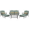 OCEANA6PC-TL-BLU Outdoor Blue 6 Piece Patio Set W/Coffee Table - Oceana -8