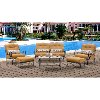 OCEANA6PC-TL-TAN Outdoor Cork 6 Piece Patio Set With Coffee Table - Oceana