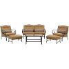 OCEANA6PC-TL-TAN Outdoor Cork 6 Piece Patio Set With Coffee Table - Oceana -2