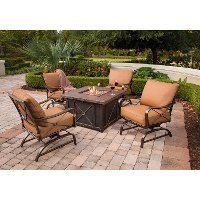 SUMMRNGHT5PC Brown 5 Piece Outdoor Fire Pit Set - Summer Nights-5