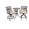 TRADDN3PCSW-BR Outdoor 3 Piece High Dining Bistro Set - Traditions -2