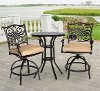 TRADDN3PCSW-BR Outdoor 3 Piece High Dining Bistro Set - Traditions
