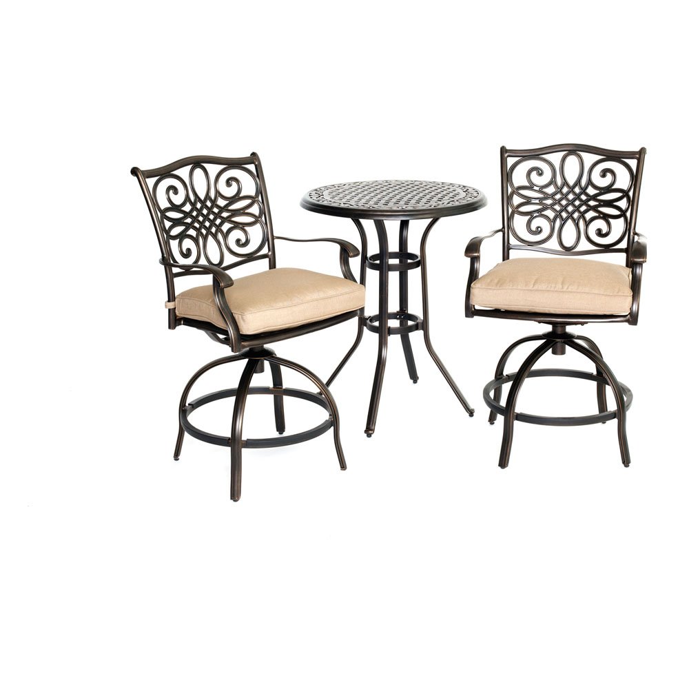 TRADDN3PCSW-BR Outdoor 3 Piece High Dining Bistro Set - Traditions-2