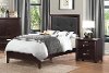 Clearance Espresso Twin Upholstered Bed - Edina Collection