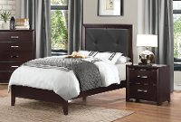 Espresso Twin Upholstered Bed - Edina Collection