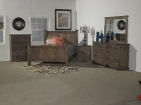 Driftwood Brown Classic 6 Piece Queen Bedroom Set - Amish