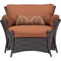 STRATHALLURE2PC Outdoor Oversized Armchair & Ottoman - Strathmere Allure