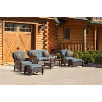 STRATHMERE6PCBLU 6 Piece Ocean Blue Outdoor Patio Lounge Set - Strathmere-6