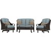 VENTURA4PC-BLU Ocean Blue 4 Piece Outdoor Patio Furniture Set - Ventura-6