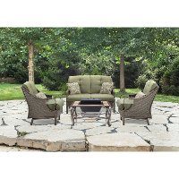 VENTURA4PCFP-MDW 4 Piece Outdoor Moss Green Fire Pit Set - Ventura