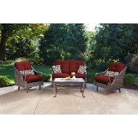VENTURA4PC-RED Outdoor 4 Piece Patio Set - Ventura -4