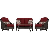 VENTURA4PC-RED Outdoor 4 Piece Patio Set - Ventura -6
