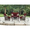 VENTURA4PCFP-RED Hanover Outdoor Ventura 4 Piece Conversation Fire Pit Set