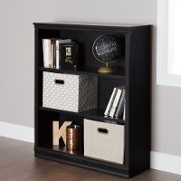 10140 Black Oak 3-Shelf Bookcase - Morgan