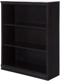 10140 Black Oak 3-Shelf Bookcase - Morgan -3
