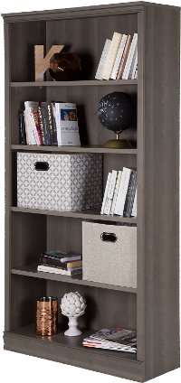 10154 Gray Maple 5-Shelf Bookcase - Morgan-2