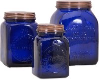 7 Inch Cobalt Blue Lidded Jar