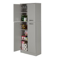 10104 Soft Gray 4-Door Storage Pantry - Axess -4
