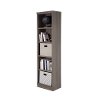 10151 Gray Maple Narrow 5 Shelf Bookcase - Morgan -2