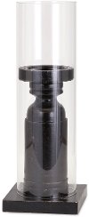 Clearance 17 Inch Wood and Glass Candle Holder