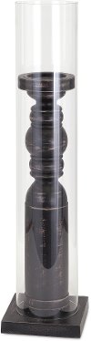 Clearance 26 Inch Wood and Glass Candle Holder