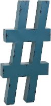 Blue Oversized Metal Number Sign