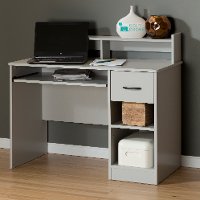 10138 Soft Gray Desk With Keyboard Tray - Axess