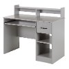 10138 Soft Gray Desk With Keyboard Tray - Axess -3