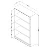 10153 Gray Maple 4 Shelf Bookcase - Morgan -5