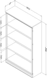 10153 Gray Maple 4-Shelf Bookcase - Morgan-5