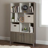 10170 Gray Maple 9-Cube Storage Bookcase - Expoz