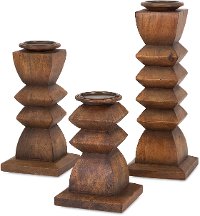9 Inch Wood Candle Holder