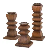 9 Inch Wood Candle Holder