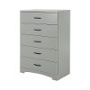 10106 Soft Gray Five Drawer Chest of Drawers - Step One-2