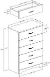 10106 Soft Gray Five Drawer Chest of Drawers - Step One-4