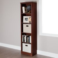 10147 Royal Cherry Narrow 5 Shelf Bookcase - Morgan