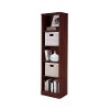 10147 Royal Cherry Narrow 5 Shelf Bookcase - Morgan -2