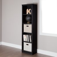 10139 Black Oak Narrow 5-Shelf Bookcase - Morgan