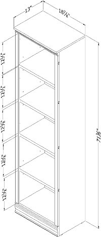 10139 Black Oak Narrow 5-Shelf Bookcase - Morgan -6