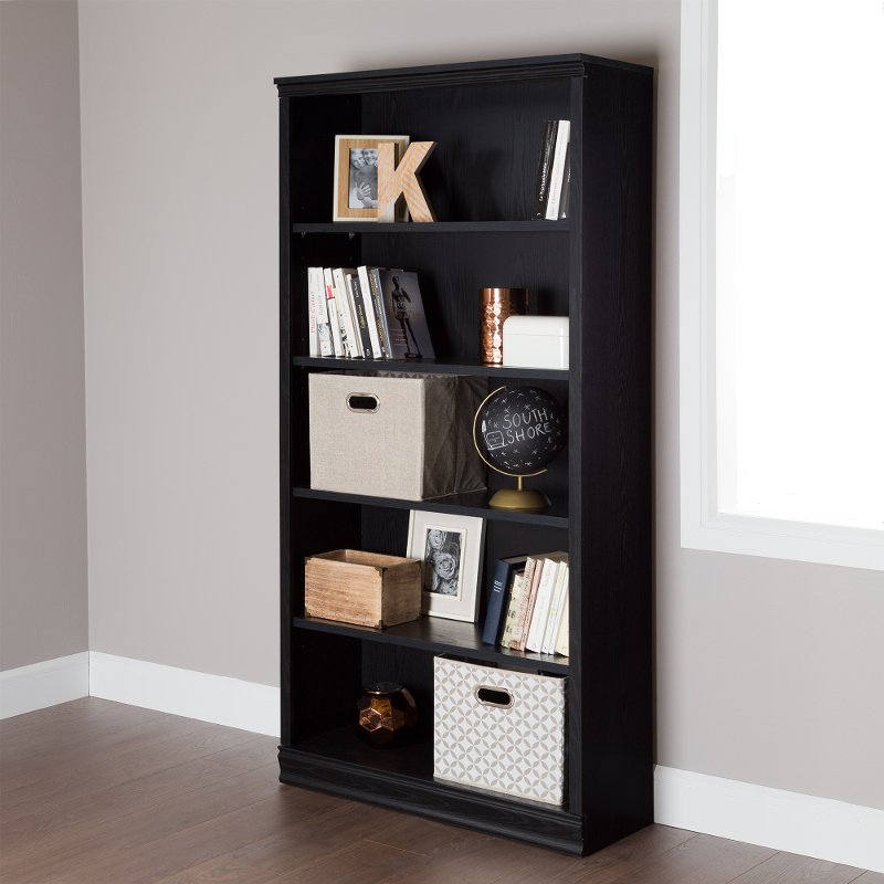 Black Oak 5 Shelf Bookcase Morgan Rc Willey Furniture Store