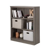 10152 Gray Maple 3-Shelf Bookcase - Morgan-2
