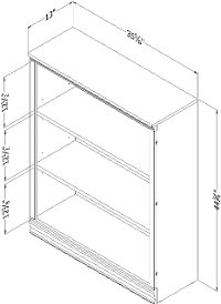 10152 Gray Maple 3-Shelf Bookcase - Morgan-5