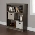 10152 Morgan Gray Maple 3-Shelf Bookcase - South Shore