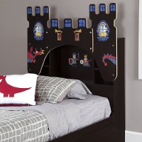 10100 Chocolate Twin Bookcase Headboard - Vito